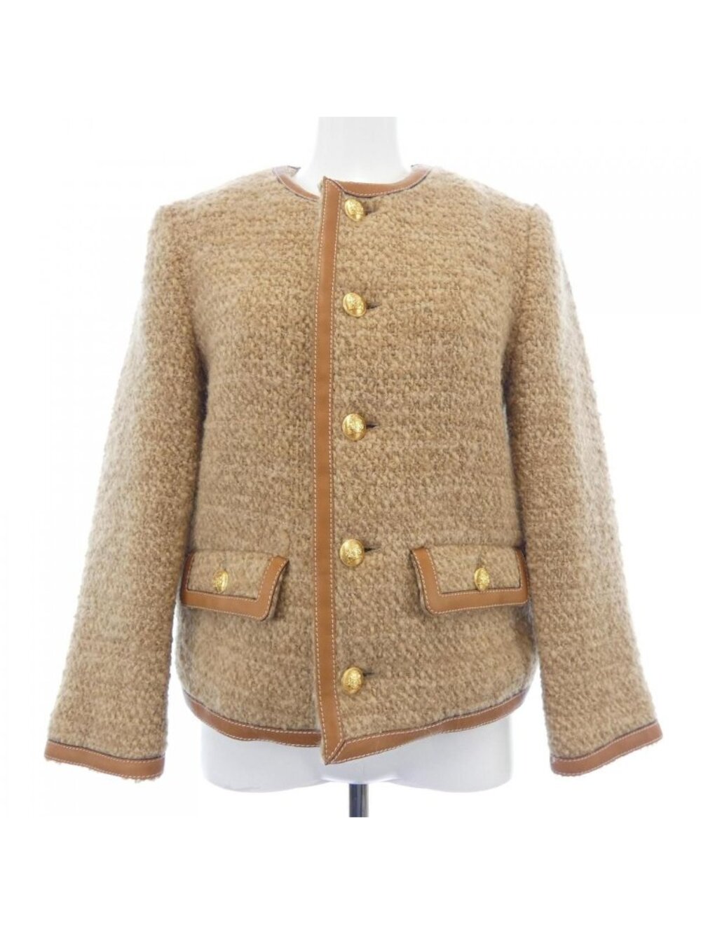 Celine Collarless Jacket Beige